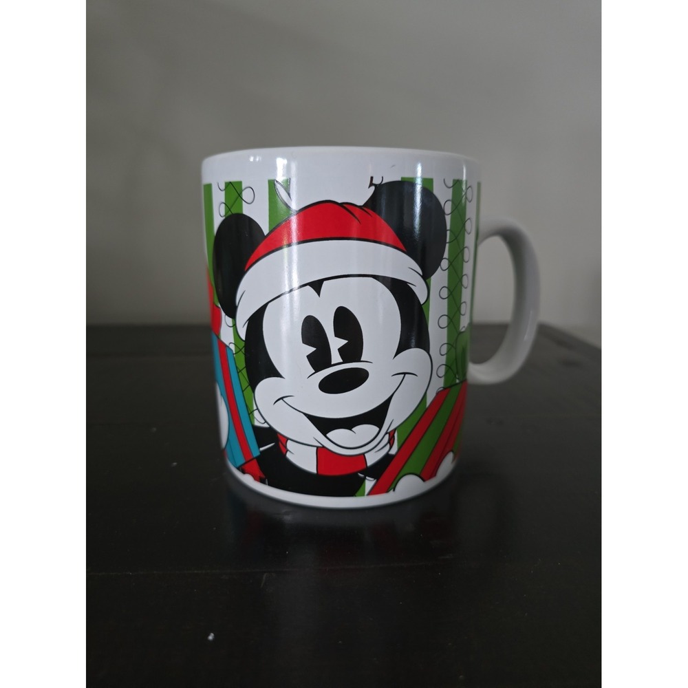 Mickey Mouse Christmas Mug Coffee Tea Disney Galerie Oversized Green - 24 Oz